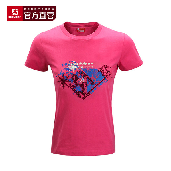 K2summit/凯图巅峰 户外短袖纯棉休闲文化衫 女款速干短袖防晒T恤