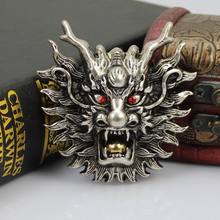 泰银 五帝龙王龙头中国风水大师真皮皮带 魔兽龙裤带男士牛皮腰带