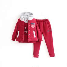 童装女童2014秋装新款潮冬季套装儿童衣服女童卫衣三件套加棉加厚