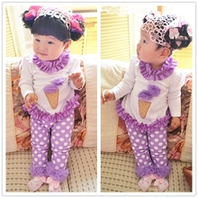 童装2014新款春秋女宝宝套装婴儿衣服纯棉儿童套装上衣+裤子0-3岁