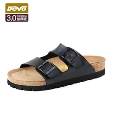 拖鞋 勃肯厚底博肯凉拖夏季增高S03718 一字拖男鞋 沃软木鞋 Devo