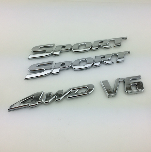丰田汉兰达车标 sport 4wd v6字母标 侧标叶子板车标贴后标志金属