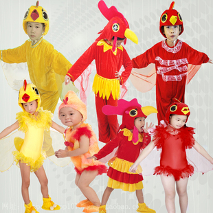 小太阳新款儿童卡通母鸡舞台话剧小鸡演出服装成人大公鸡表演服装