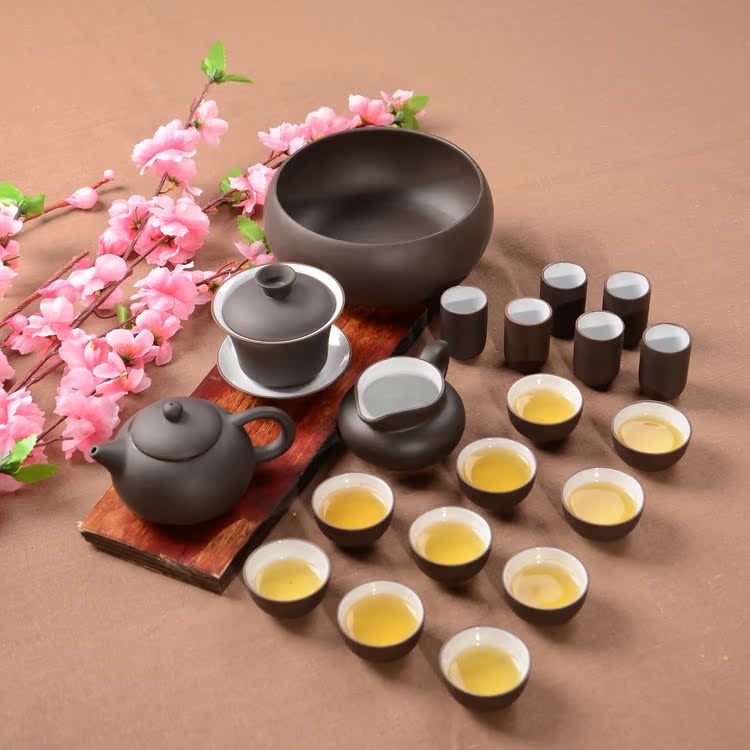 宜兴内白全紫砂功夫茶具套装特价陶瓷单品茶壶茶杯茶海闻香杯包邮