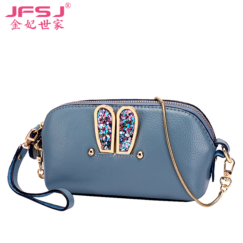 JFSJ\/金妃世家真皮女包迷你小包牛皮兔耳朵手