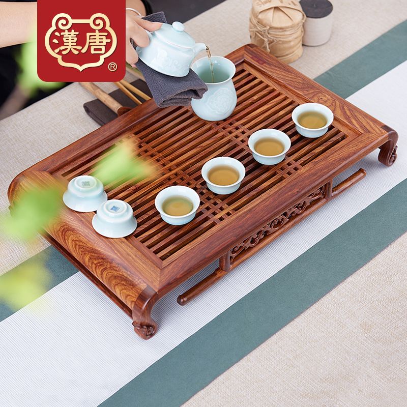 汉唐实木茶盘 雅致大小号抽屉式排水茶台茶海茶托 功夫茶具特价