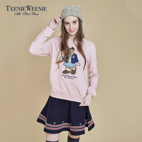 teenie weenie小熊2017冬季女装棉休闲卡通印花卫衣ttma74902k