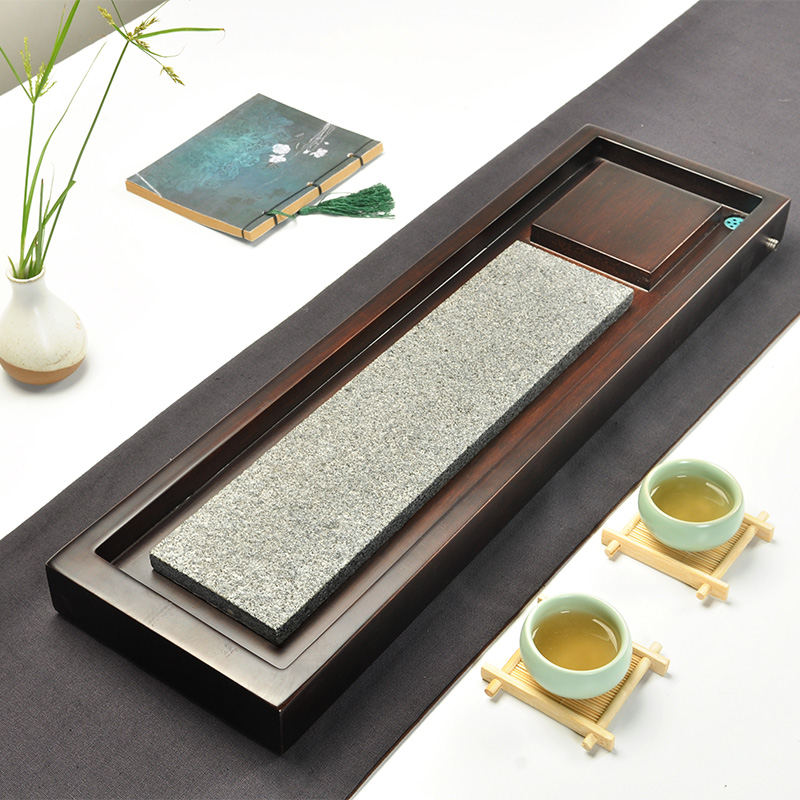 整块平板黑檀木茶盘 原木实木乌金石茶台 特价高档功夫茶具托盘