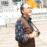 秋季男装中老年人毛衣中年爸爸装针织马甲秋装背心老人衣服马夹