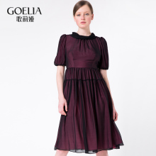 GLORIA/歌莉娅女装 淑女A字收腰真丝高腰连衣裙163K4B330图片