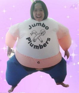 圣诞 亲子游戏 学校创意派对 充气卡通行走胖子大力士儿童演出服