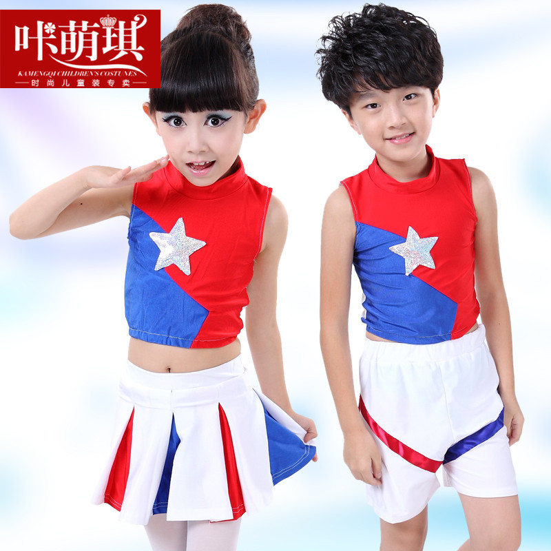 儿童篮球足球拉拉队服装 小学生体操舞蹈服 少