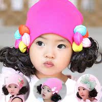带假发的女宝宝帽夏_带假发的女宝宝帽夏图片