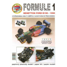 [定购]benetton ford b190 1:24 f1方程式赛车 正版纸模型 军武宅