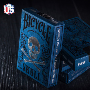 bocopo bicycle skull 蓝色骷髅 黑幽灵牌背 鬼骷髅限量扑克牌