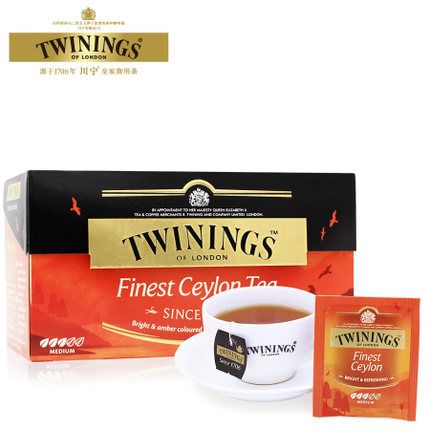【天猫超市】 英国Twinings川宁精品锡兰茶25片装进口红茶包