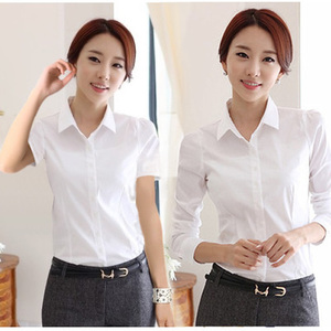 韩版白色女衬衫短袖夏装半袖工作服正装工装大码衬衣职业女装ol