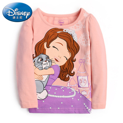 迪士尼宝宝童装 女童长袖加厚T恤春秋 女宝宝