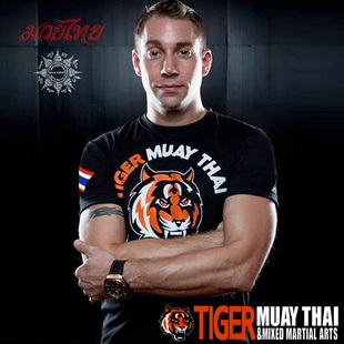 tiger muay thai drifit短袖t恤mma搏击健身格斗泰国老虎播求泰拳
