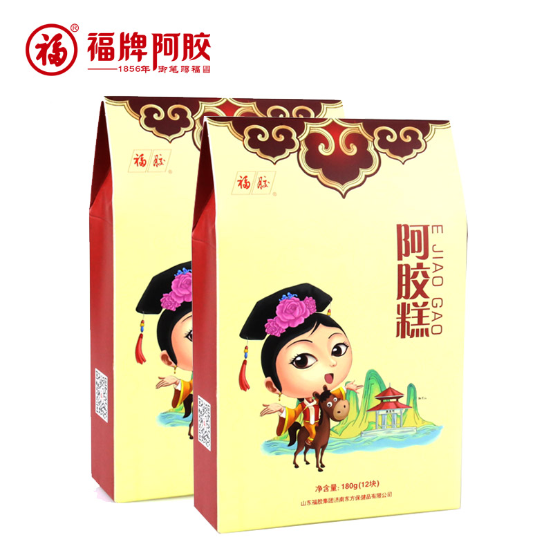福牌阿胶 阿胶糕180g*2盒即食阿胶膏山东东阿镇阿胶糕