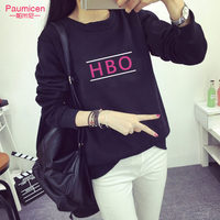 加绒卫衣女宽松套头圆领韩版潮学生加厚棉秋冬