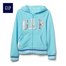 外套 简洁动感印花休闲卫衣 551705 多色连帽开衫 Gap女童