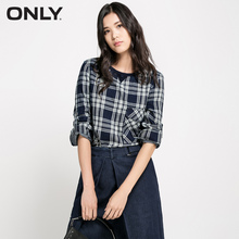 女T 116162004 ONLY纯棉宽松格子衬衫