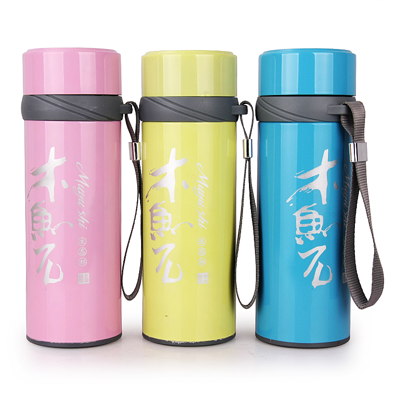 天御阁 天然木鱼石杯子功夫茶杯茶具水杯 创意时尚过滤带盖喝茶杯