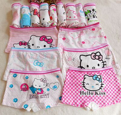 夏季新款纯棉儿童内裤女童平角裤宝宝四角可爱