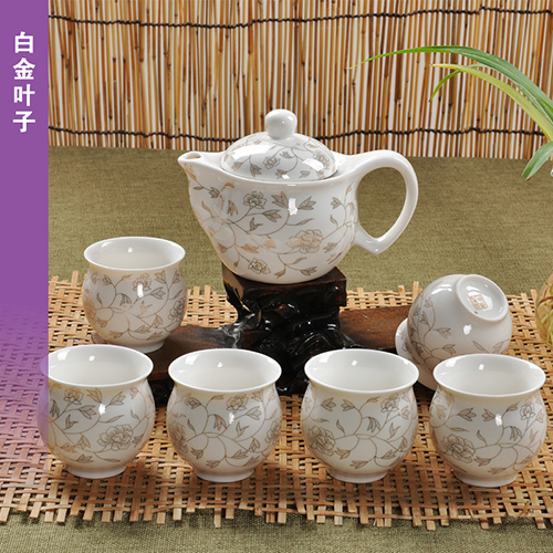 特价景德镇整套功夫茶杯茶壶 红茶具套装双层茶海隔热青花瓷家用