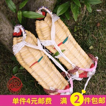 拖鞋 草鞋 2双 柯锦 包邮 纯手工编织稻草鞋 女士凉鞋 男士 红军草鞋