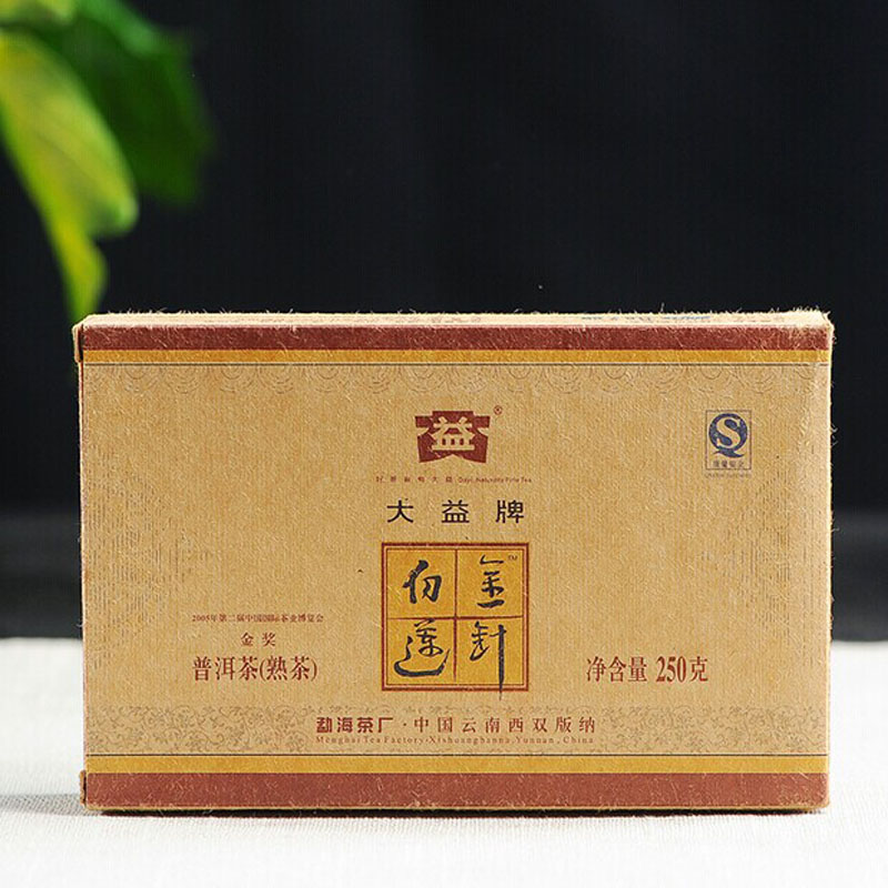大益 普洱茶 熟茶2007年金针白莲 熟砖250克 701批次