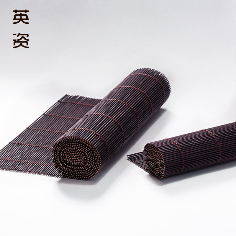竹制茶席竹帘竹席竹垫茶垫麻布茶巾台湾茶道桌旗茶具杯垫日式禅意