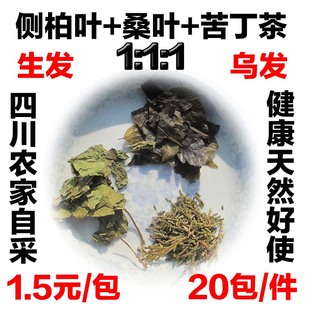 侧柏叶桑叶苦丁茶 乌黑发茶 防脱止脱发药 白头发变黑发