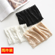 一片式围胸女 夏季白色蕾丝裹胸抹胸无肩带打底内衣文胸防走光短款