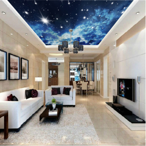 3d大型油画墙纸天花板壁画酒店ktv现代欧式吊顶软件墙纸壁画3d订的壁纸叫什么天顶图片