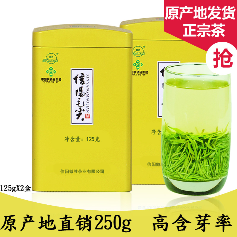 绿茶信阳毛尖2016雨前春茶新茶 特级嫩芽茶叶礼盒装自产自销250g