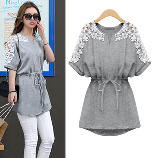 <em>淘宝网</em>欧洲站2015夏装<em>新款女装短袖</em>蕾丝镂空