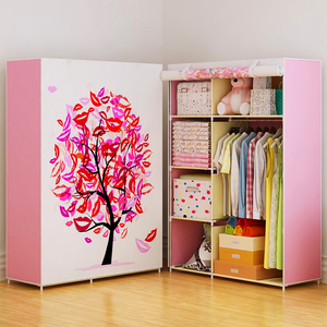 加粗钢管卷帘简易衣柜