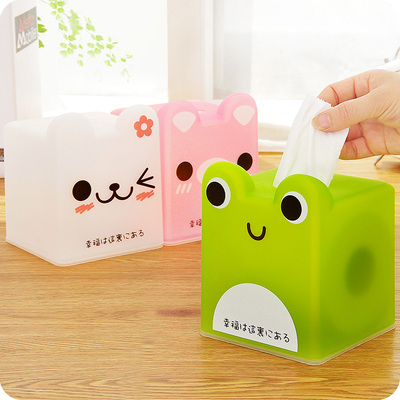 可爱卡通方形抽纸盒 创意家用卷纸筒纸巾收纳盒 汽车车载纸巾盒
