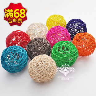 8cm 8公分藤球 彩色 藤球 工艺品 幼儿园装饰吊饰 学校走廊装饰