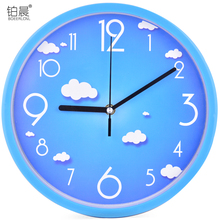 铂晨静音挂钟客厅卧室钟表现代简约钟卡通石英钟圆形时钟创意挂表