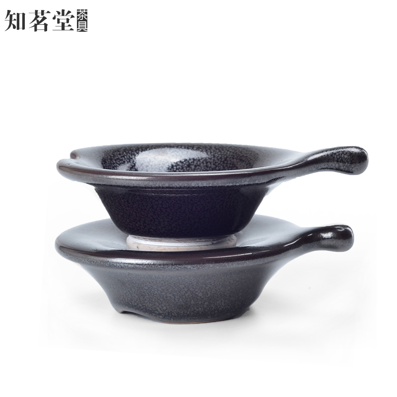 知茗堂 精品油滴天目茶滤 窑变功夫茶具茶道配件 黑瓷茶漏滤茶器