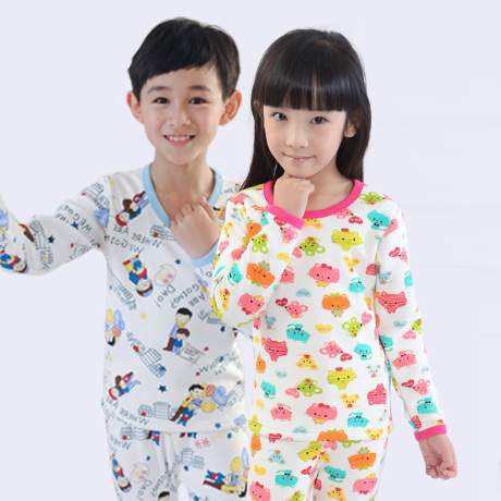 2014秋冬 男女儿童<em>纯棉</em>保暖内衣套装加绒加厚