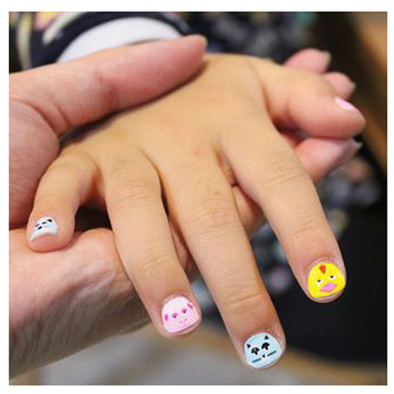 韩国防水儿童指甲贴纸 卡通美甲贴图女孩指甲纸环保宝宝指甲贴花