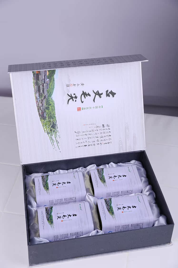 湖南古丈毛尖 狮口银芽 2017年早春绿茶 75g*4罐300g茶叶礼盒装