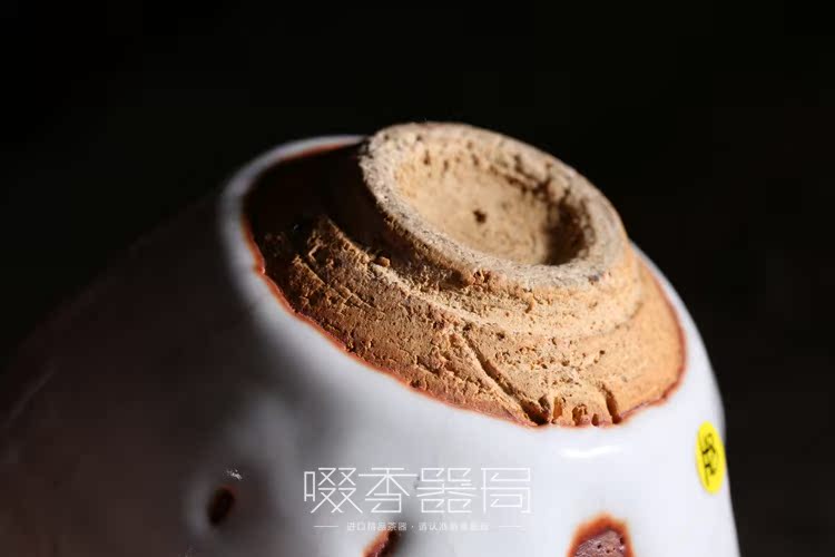 台湾茶具陈九骆早期志野烧大茶碗桐花白樱瓣茶碗九十年代作品