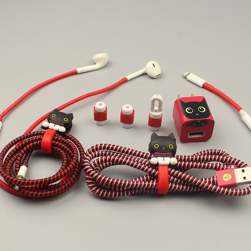 iphone567苹果数据线保护套装耳机保护弹簧线