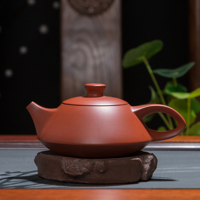 潮州手拉壶小紫砂壶石瓢壶名家纯手工功夫茶具章氏章林浩朱泥110c
