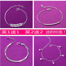 生日礼物 星星铃铛脚链 时尚 包邮 银饰品红绳女款 s925纯银脚链日韩版
